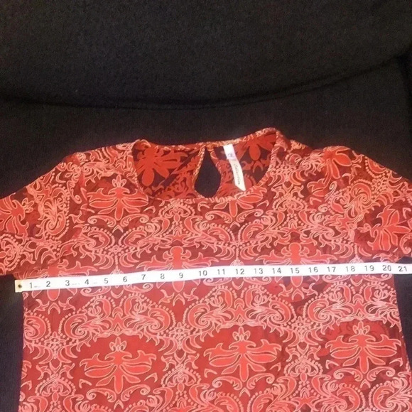 NY Collection Abstract Floral Sheer 3/4 Sleeves Blouse-Size L - Picture 10 of 11